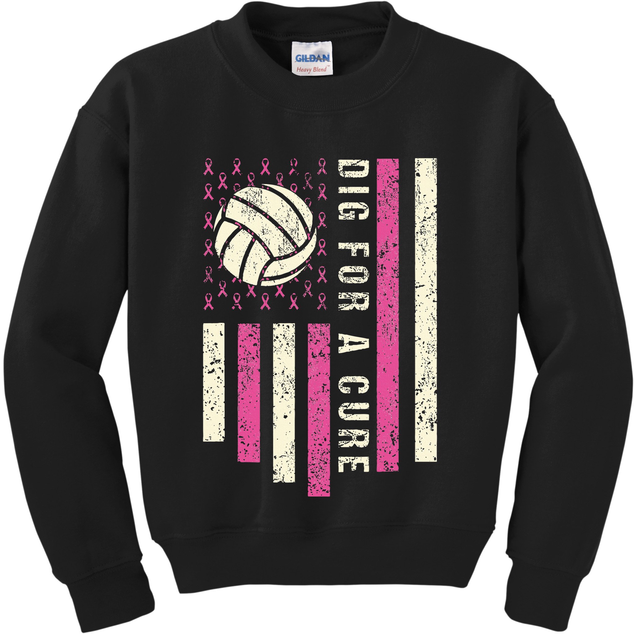 Dig For A Cure Breast Volleyball Kids Sweatshirt