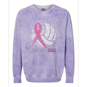 Dig For A Cure Breast Cancer Awareness Volleyball Pink Out Colorblast Crewneck Sweatshirt