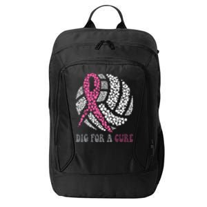 Dig For A Cure Breast Cancer Awareness Volleyball Pink Out City Backpack