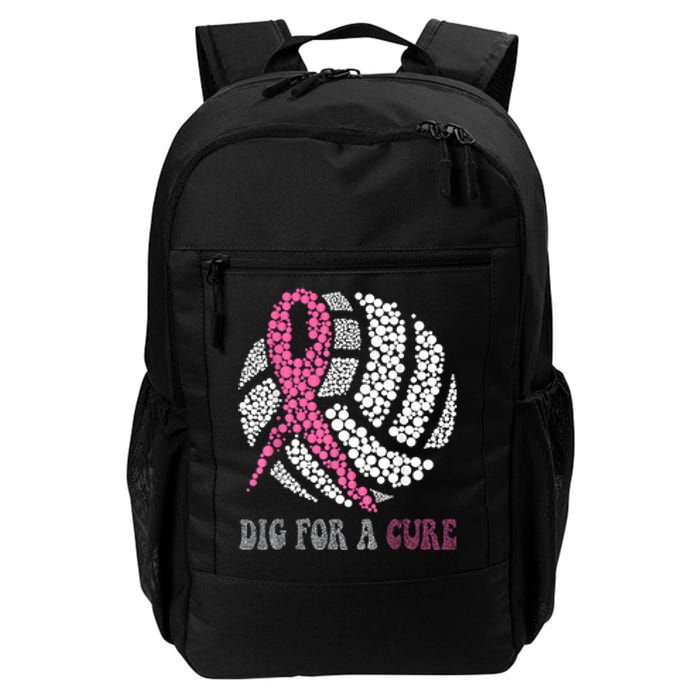 Dig For A Cure Breast Cancer Awareness Volleyball Pink Out Daily Commute Backpack