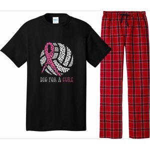 Dig For A Cure Breast Cancer Awareness Volleyball Pink Out Pajama Set