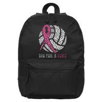 Dig For A Cure Breast Cancer Awareness Volleyball Pink Out 16 in Basic Backpack