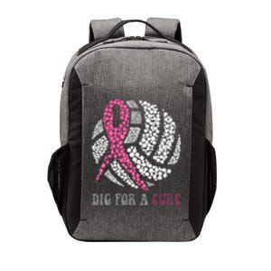 Dig For A Cure Breast Cancer Awareness Volleyball Pink Out Vector Backpack