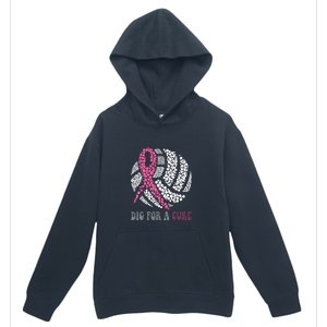 Dig For A Cure Breast Cancer Awareness Volleyball Pink Out Urban Pullover Hoodie