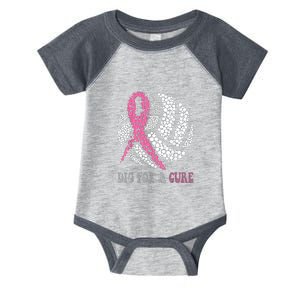 Dig For A Cure Breast Cancer Awareness Volleyball Pink Out Infant Baby Jersey Bodysuit