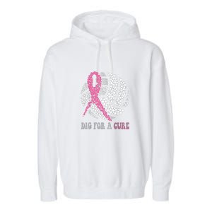 Dig For A Cure Breast Cancer Awareness Volleyball Pink Out Garment-Dyed Fleece Hoodie