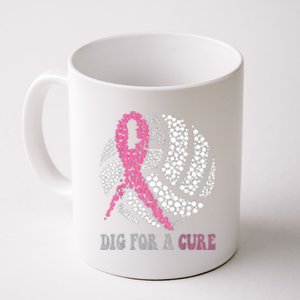 Dig For A Cure Breast Cancer Awareness Volleyball Pink Out Coffee Mug