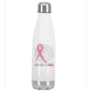 Dig For A Cure Breast Cancer Awareness Volleyball Pink Out Stainless Steel Insulated Water Bottle