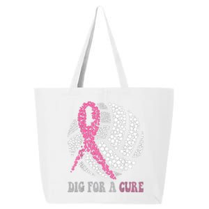 Dig For A Cure Breast Cancer Awareness Volleyball Pink Out 25L Jumbo Tote