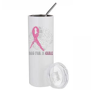 Dig For A Cure Breast Cancer Awareness Volleyball Pink Out Stainless Steel Tumbler