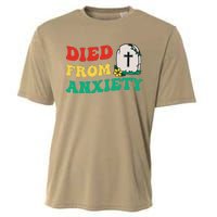 Died From Anxiety Quote Cooling Performance Crew T-Shirt