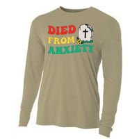 Died From Anxiety Quote Cooling Performance Long Sleeve Crew