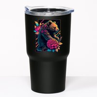 Design Featuring A Bear In Vibrant Neon Colors With A Retro Aesthetic Tumbler