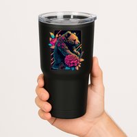 Design Featuring A Bear In Vibrant Neon Colors With A Retro Aesthetic Tumbler