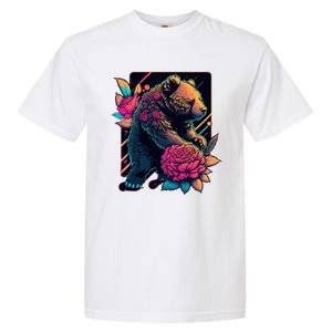 Design Featuring A Bear In Vibrant Neon Colors With A Retro Aesthetic Garment-Dyed Heavyweight T-Shirt