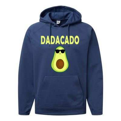 Dadacado Funny Avocado Dad FatherS Day Daddy Gift Performance Fleece Hoodie