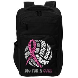 Dig For A Cure Breast Cancer Awareness Volleyball Pink Out Impact Tech Backpack