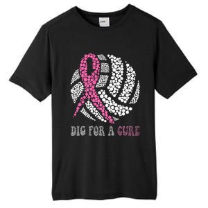 Dig For A Cure Breast Cancer Awareness Volleyball Pink Out Tall Fusion ChromaSoft Performance T-Shirt