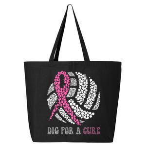 Dig For A Cure Breast Cancer Awareness Volleyball Pink Out 25L Jumbo Tote