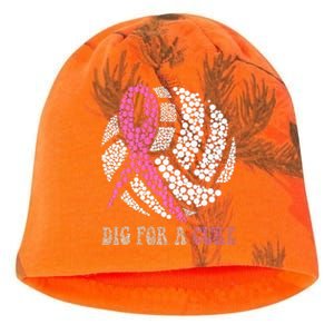 Dig For A Cure Breast Cancer Awareness Volleyball Pink Out Kati - Camo Knit Beanie