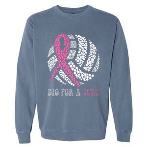 Dig For A Cure Breast Cancer Awareness Volleyball Pink Out Garment-Dyed Sweatshirt