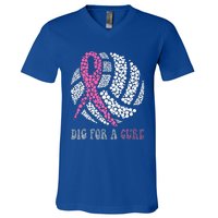 Dig For A Cure Breast Cancer Awareness Volleyball Pink Out V-Neck T-Shirt