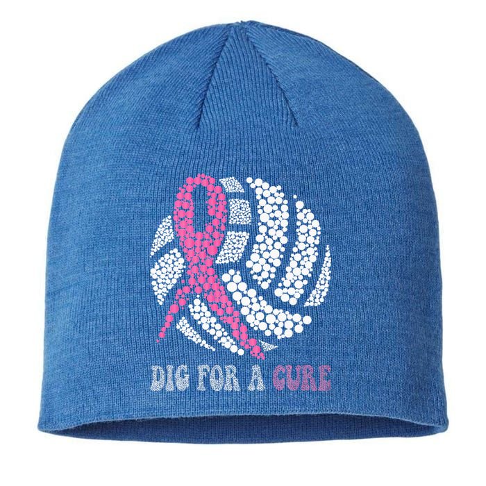 Dig For A Cure Breast Cancer Awareness Volleyball Pink Out Sustainable Beanie