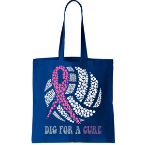 Dig For A Cure Breast Cancer Awareness Volleyball Pink Out Tote Bag