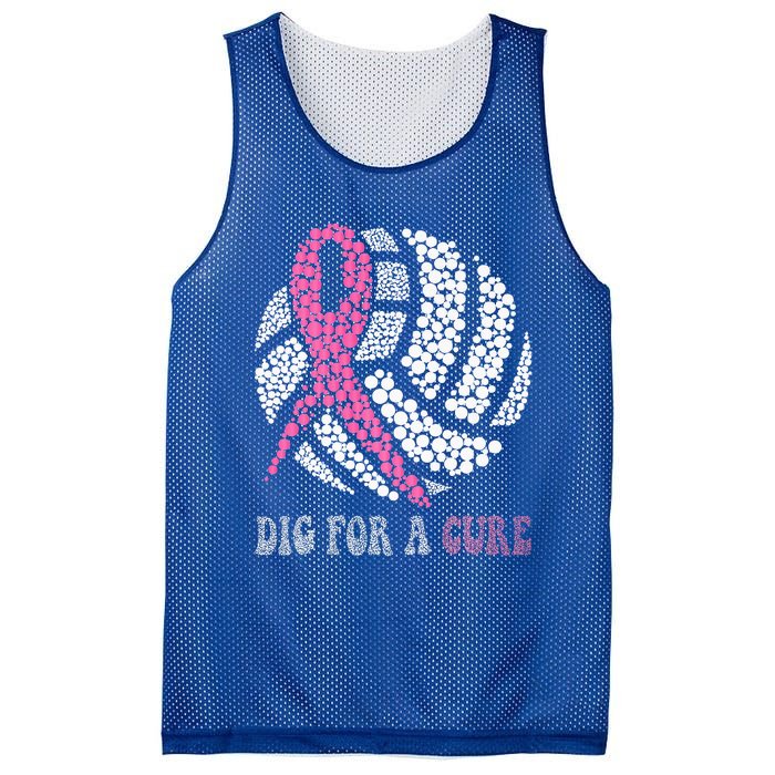 Dig For A Cure Breast Cancer Awareness Volleyball Pink Out Mesh Reversible Basketball Jersey Tank