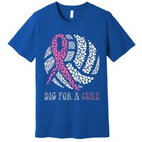 Dig For A Cure Breast Cancer Awareness Volleyball Pink Out Premium T-Shirt