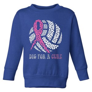 Dig For A Cure Breast Cancer Awareness Volleyball Pink Out Toddler Sweatshirt