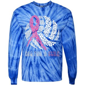 Dig For A Cure Breast Cancer Awareness Volleyball Pink Out Tie-Dye Long Sleeve Shirt