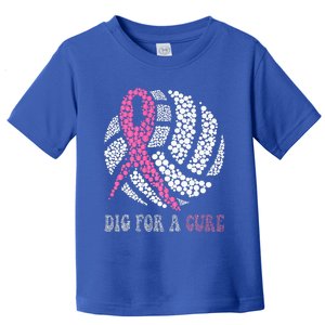 Dig For A Cure Breast Cancer Awareness Volleyball Pink Out Toddler T-Shirt