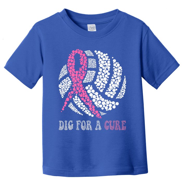 Dig For A Cure Breast Cancer Awareness Volleyball Pink Out Toddler T-Shirt