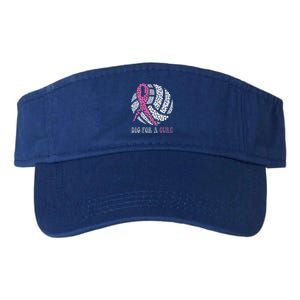 Dig For A Cure Breast Cancer Awareness Volleyball Pink Out Valucap Bio-Washed Visor