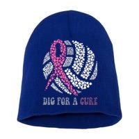 Dig For A Cure Breast Cancer Awareness Volleyball Pink Out Short Acrylic Beanie