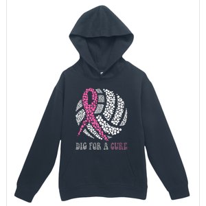 Dig For A Cure Breast Cancer Awareness Volleyball Pink Out Urban Pullover Hoodie