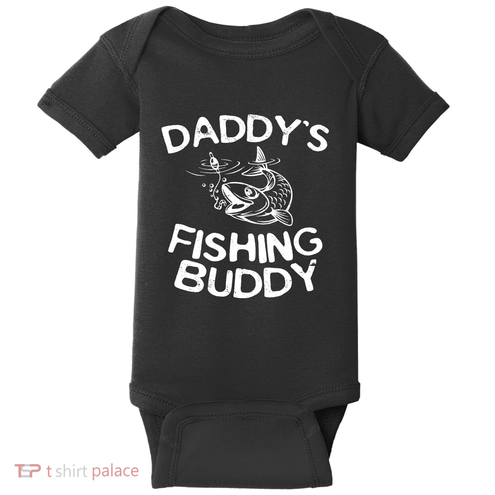 Daddys Fishing Buddy Fisherman Baby Bodysuit