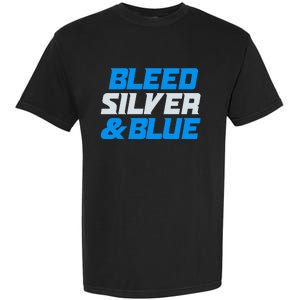 Detroit Football Bleed Silver & Blue Garment-Dyed Heavyweight T-Shirt