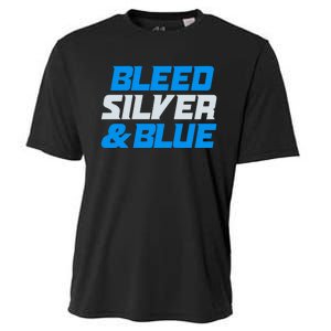 Detroit Football Bleed Silver & Blue Cooling Performance Crew T-Shirt