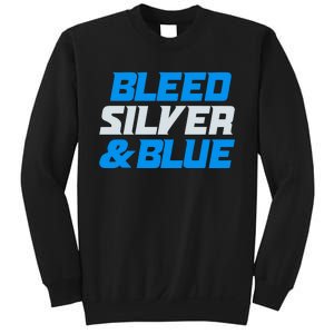 Detroit Football Bleed Silver & Blue Sweatshirt