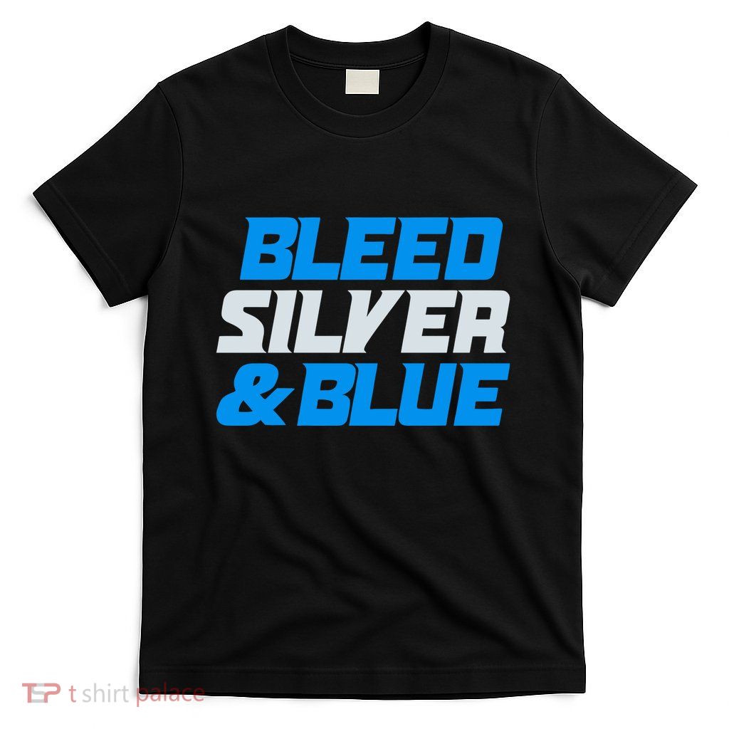 Detroit Football Bleed Silver & Blue T-Shirt