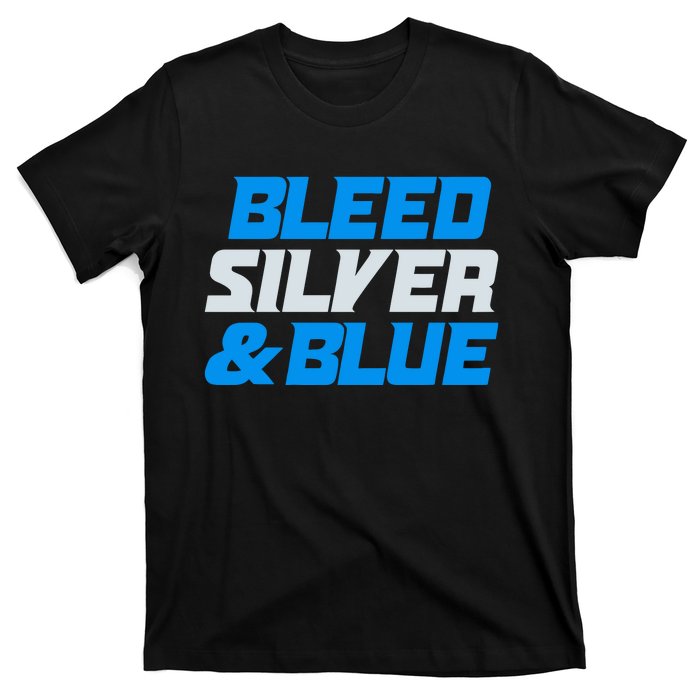 Detroit Football Bleed Silver & Blue T-Shirt