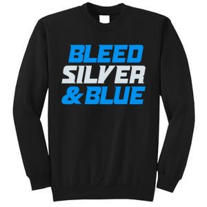 Detroit Football Bleed Silver & Blue Tall Sweatshirt