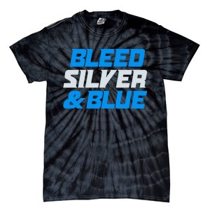 Detroit Football Bleed Silver & Blue Tie-Dye T-Shirt