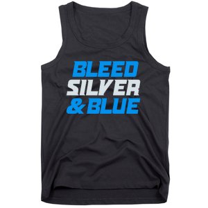 Detroit Football Bleed Silver & Blue Tank Top