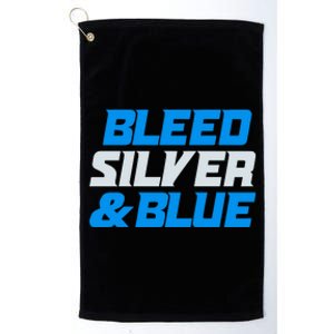 Detroit Football Bleed Silver & Blue Platinum Collection Golf Towel