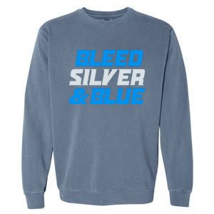 Detroit Football Bleed Silver & Blue Garment-Dyed Sweatshirt