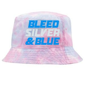 Detroit Football Bleed Silver & Blue Tie-Dyed Bucket Hat