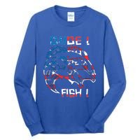 Dude! Fish! Bass American Flag Tee Cool Gift Tall Long Sleeve T-Shirt